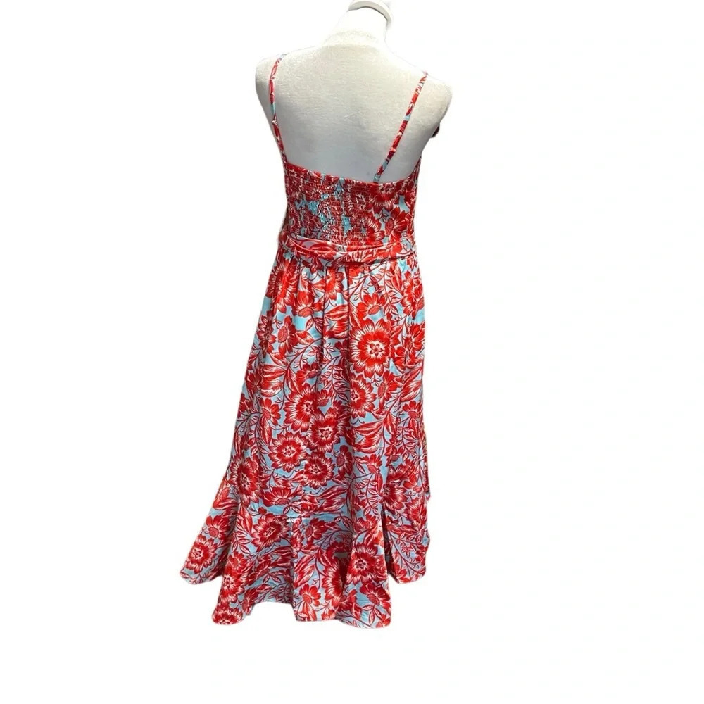 Eliza J Women's Petite Style Crepe De Chine Spaghetti Strap Printed Floral Dress - Picture 4 of 7